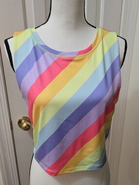 CABANA BY CROWN IVY BRAND WOMEN'S JUNIOR SIZE  MULTI-COLORS TANK TOP SIZE XL